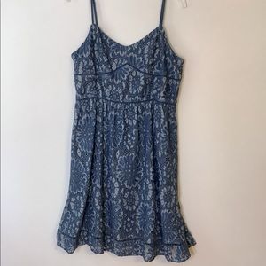 LOFT, Women’s lace dress, size 12, blue.